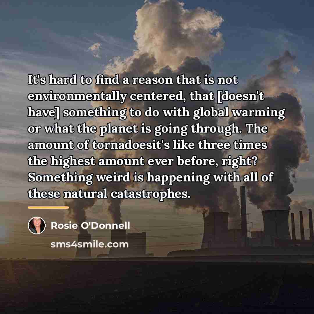 “It's hard to find a reason that is not environmentally…” quote by Rosie O'Donnell