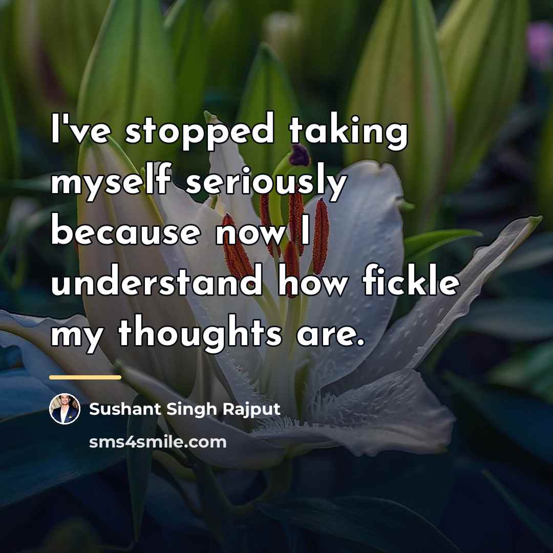 “I've stopped taking myself seriously because now I understand how…” quote by Sushant Singh Rajput