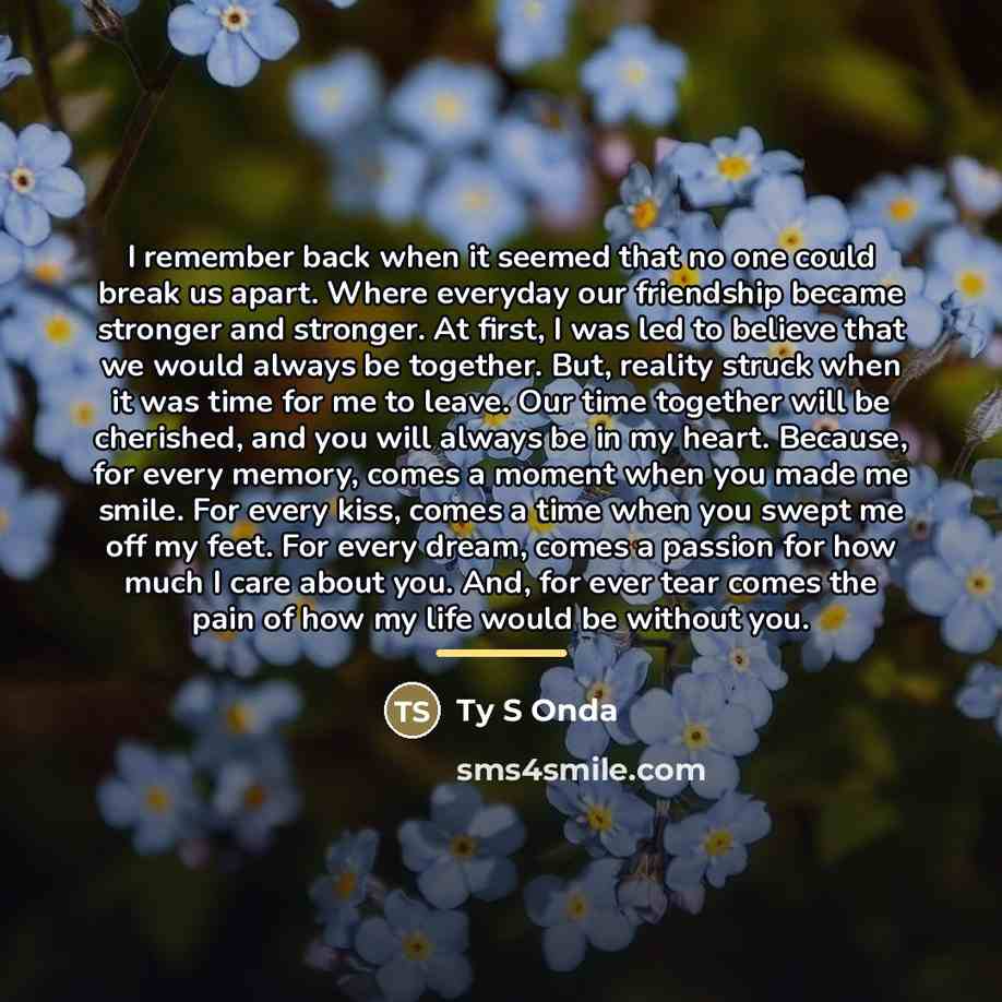 “I remember back when it seemed that no one could…” quote by Ty S Onda