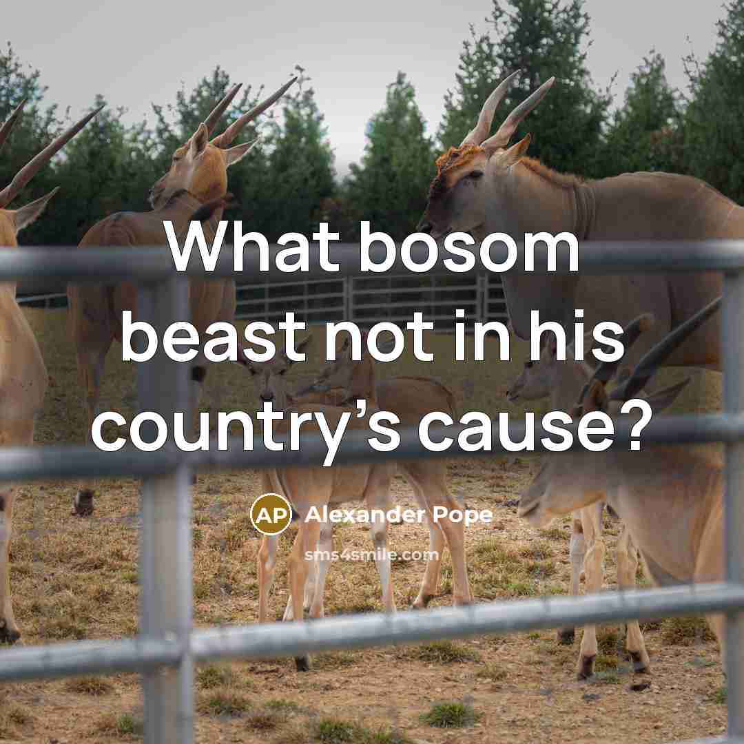 “What bosom beast not in his country's cause?…” quote by Alexander Pope