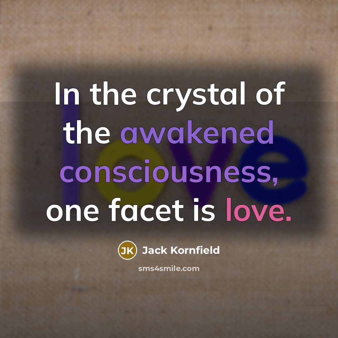 “In the crystal of the awakened consciousness, one facet is…” quote by Jack Kornfield