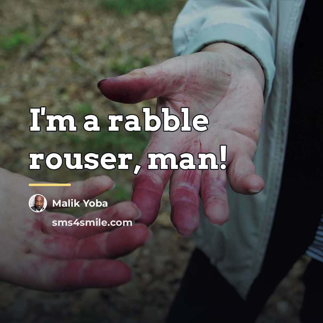 “I'm a rabble rouser, man!…” quote by Malik Yoba