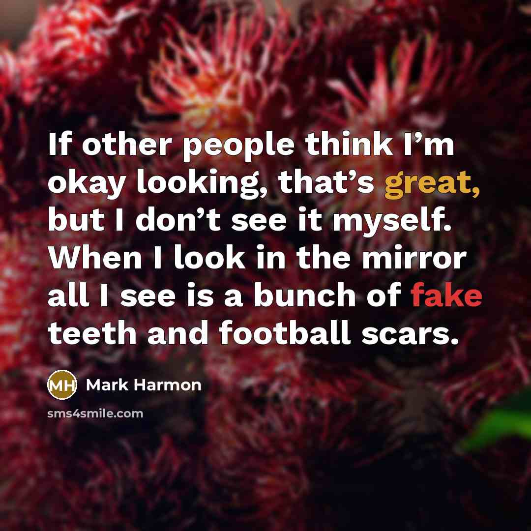 “If other people think I’m okay looking, that’s great, but…” quote by Mark Harmon