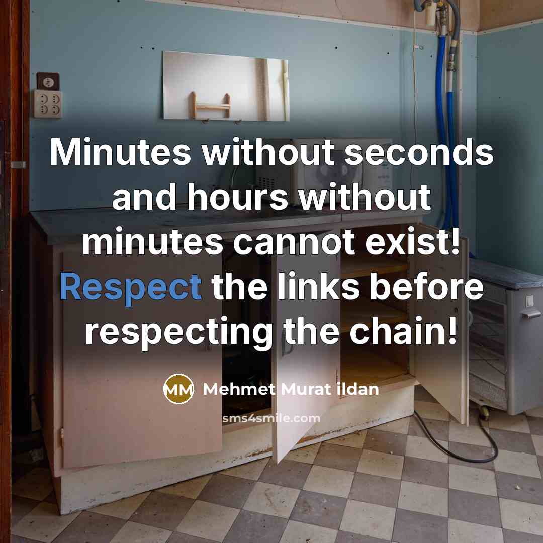 “Minutes without seconds and hours without minutes cannot exist! Respect…” quote by Mehmet Murat Ildan