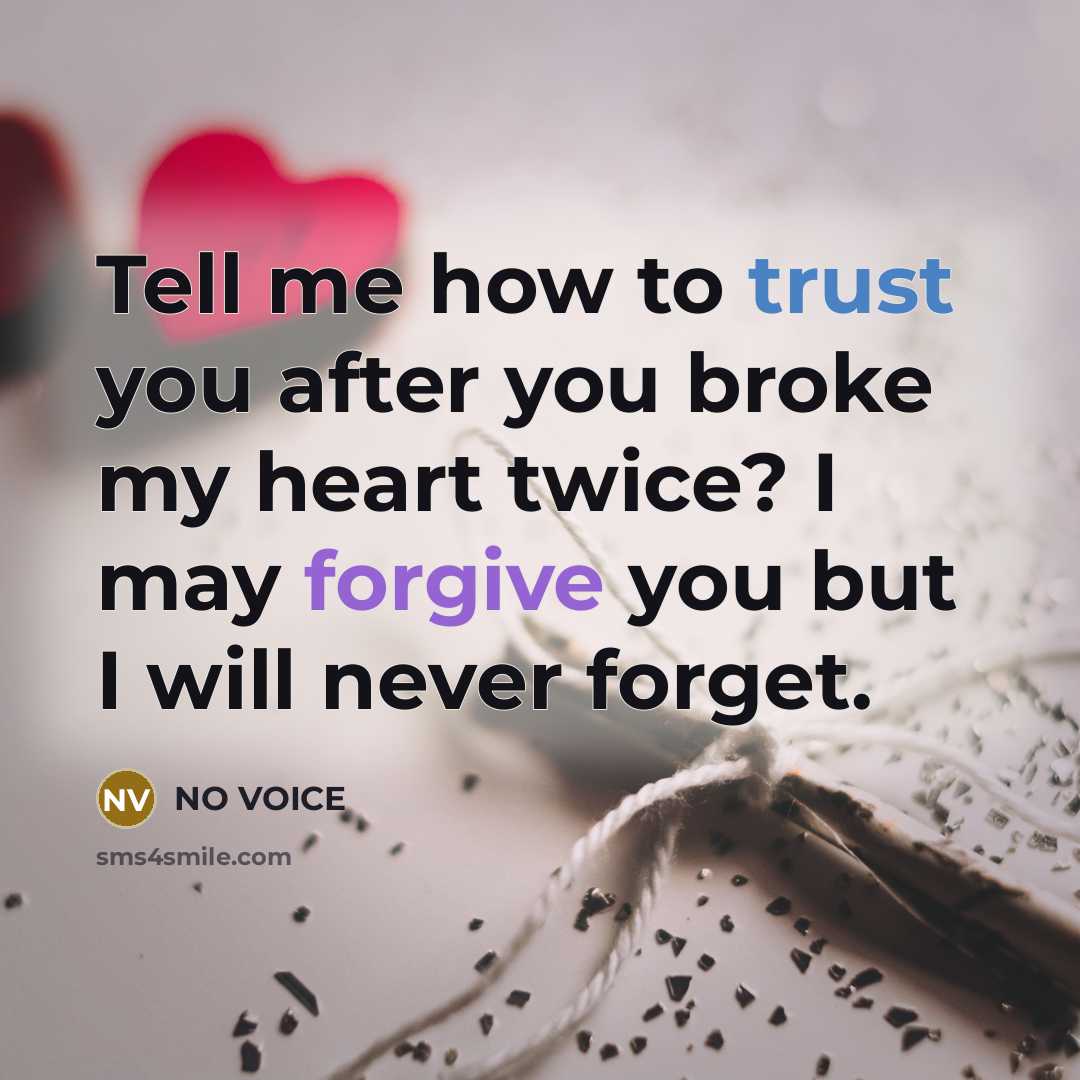 “Tell me how to trust you after you broke my…” quote by NO VOICE