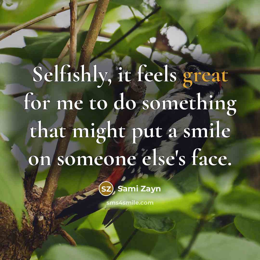 “Selfishly, it feels great for me to do something that…” quote by Sami Zayn