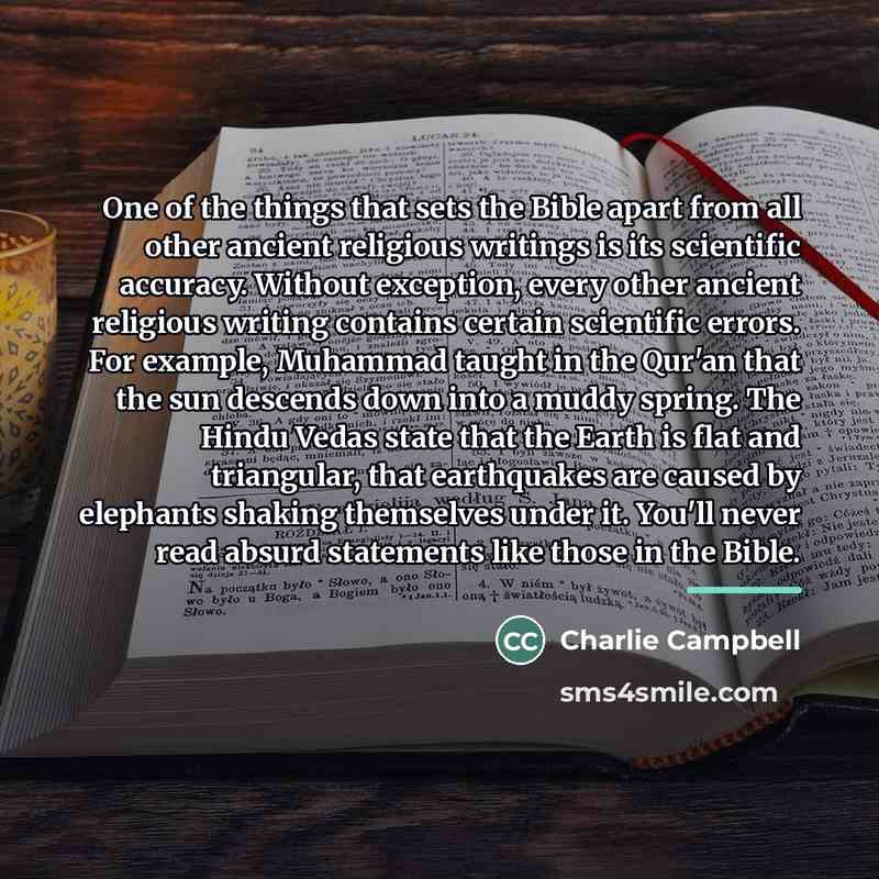 “One of the things that sets the Bible apart from…” quote by Charlie Campbell