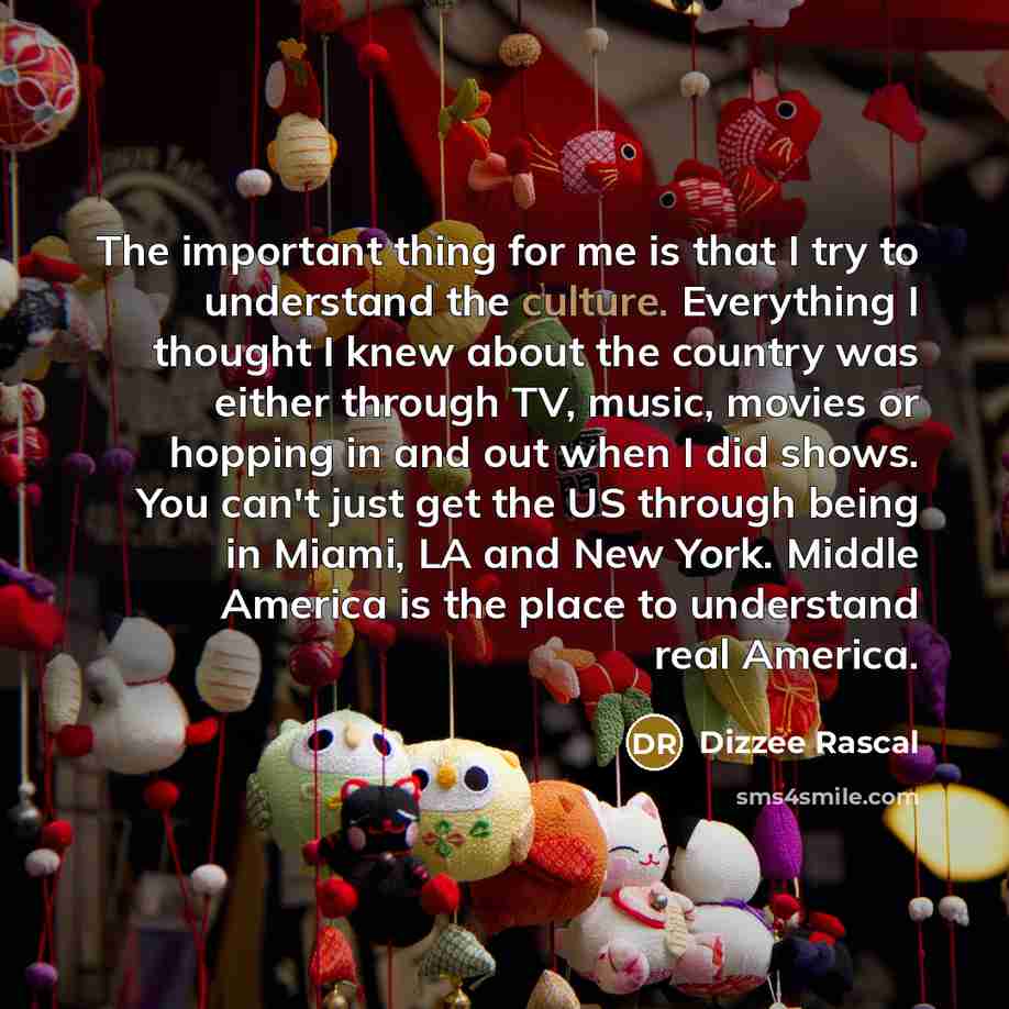 “The important thing for me is that I try to…” quote by Dizzee Rascal