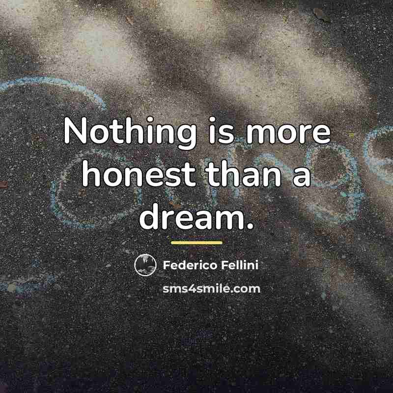 “Nothing is more honest than a dream.…” quote by Federico Fellini