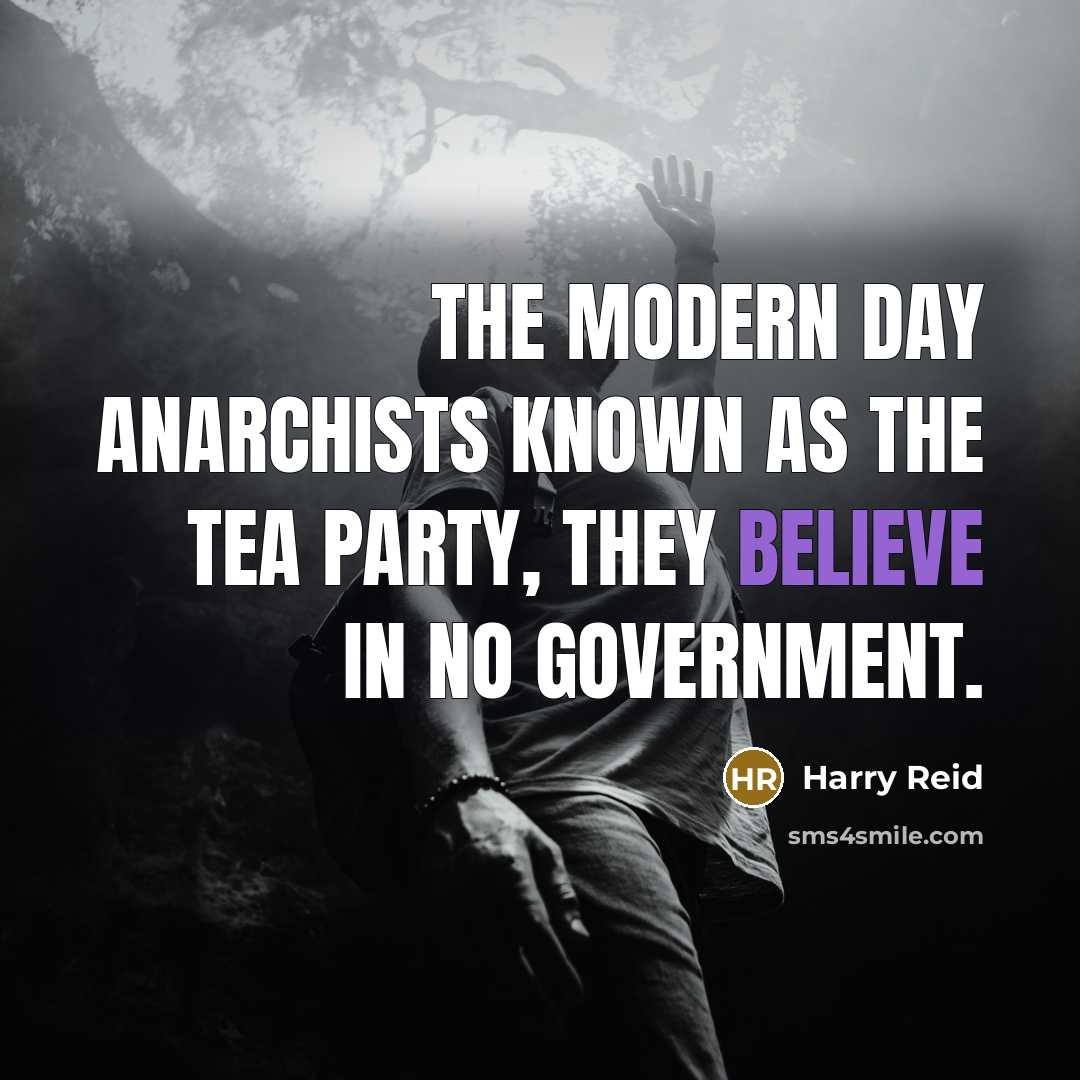 “The modern day anarchists known as the Tea Party, they…” quote by Harry Reid