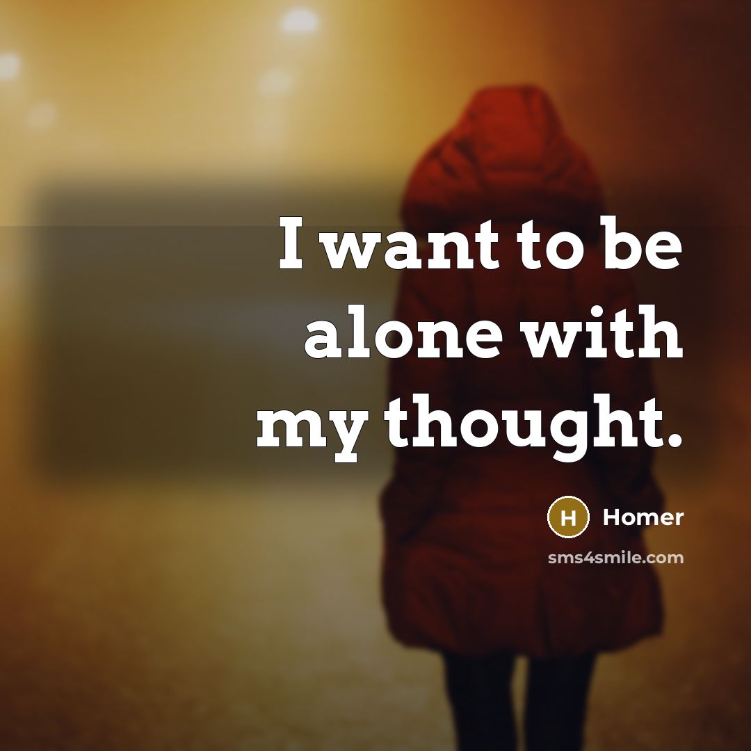 “I want to be alone with my thought.…” quote by Homer