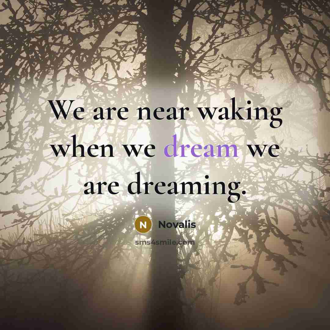 “We are near waking when we dream we are dreaming.…” quote by Novalis