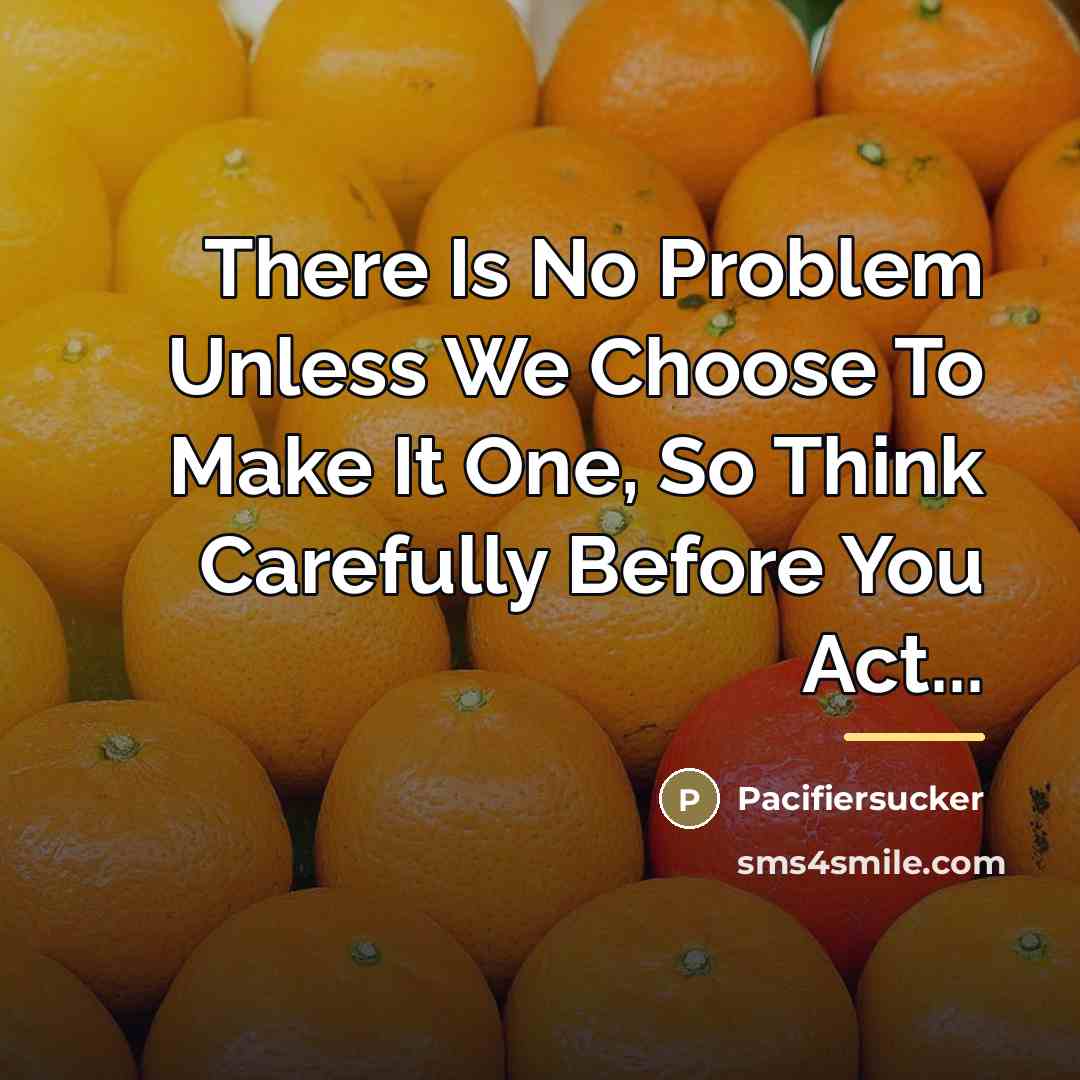“There Is No Problem Unless We Choose To Make It…” quote by Pacifiersucker