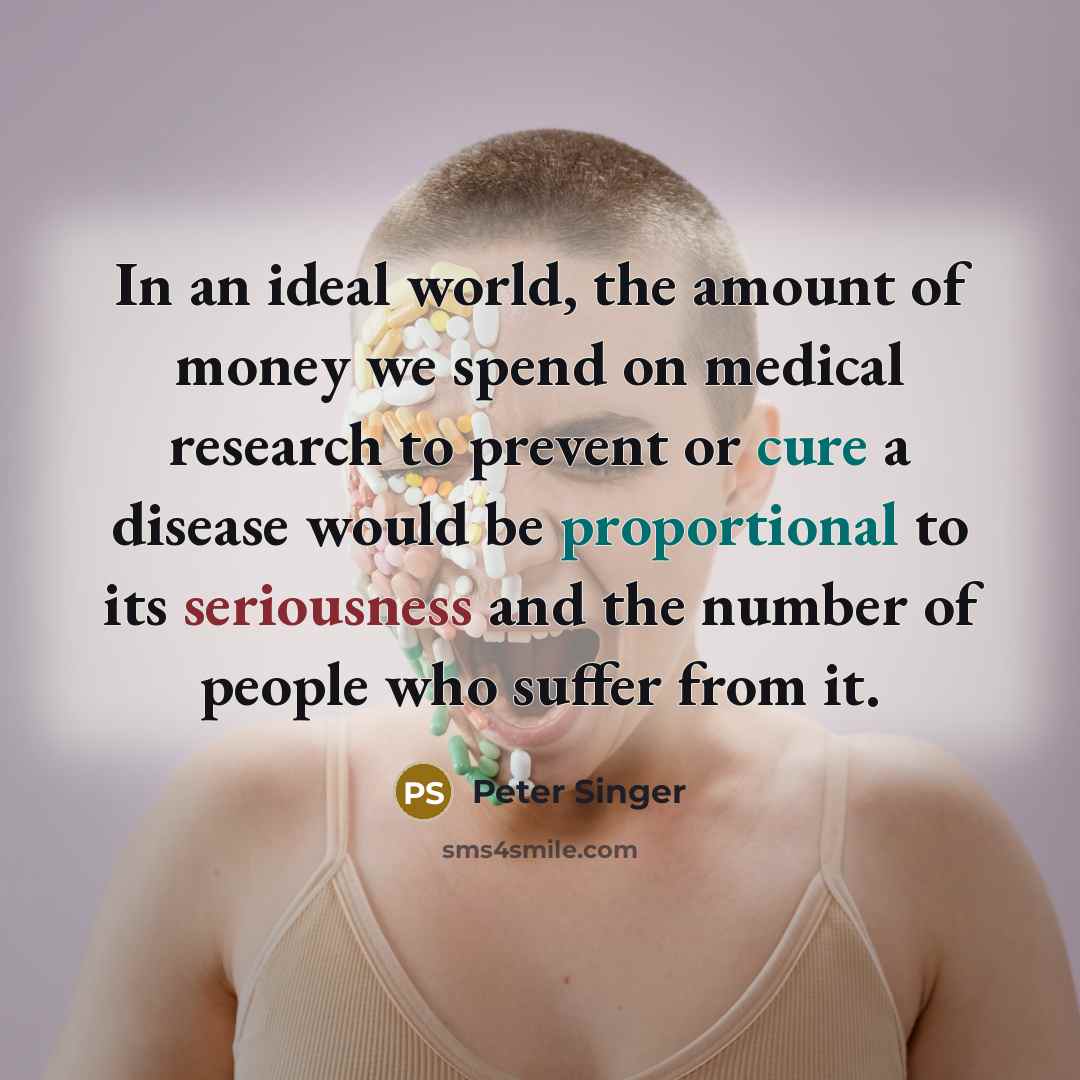 “In an ideal world, the amount of money we spend…” quote by Peter Singer