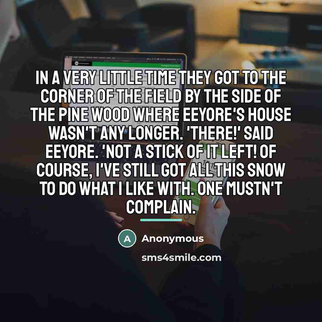“In a very little time they got to the corner…” quote by Anonymous