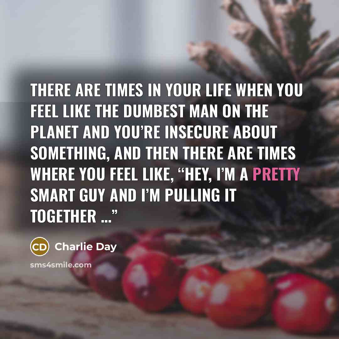 “There are times in your life when you feel like…” quote by Charlie Day