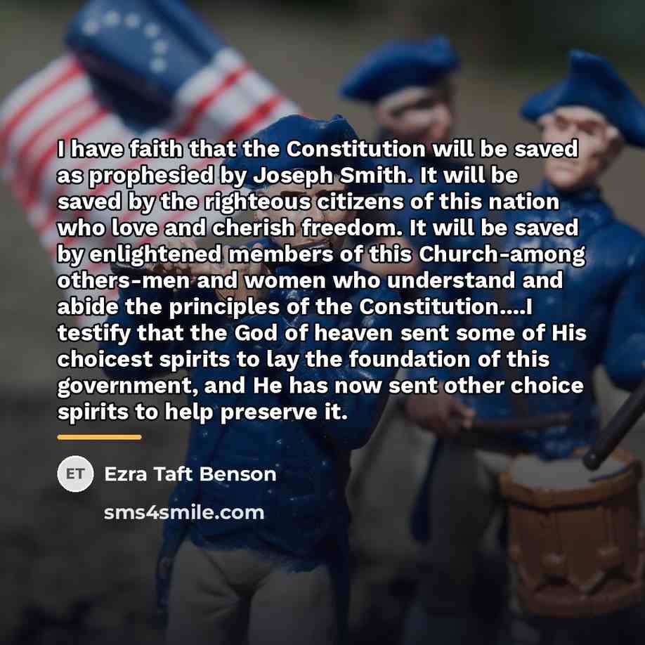 “I have faith that the Constitution will be saved as…” quote by Ezra Taft Benson