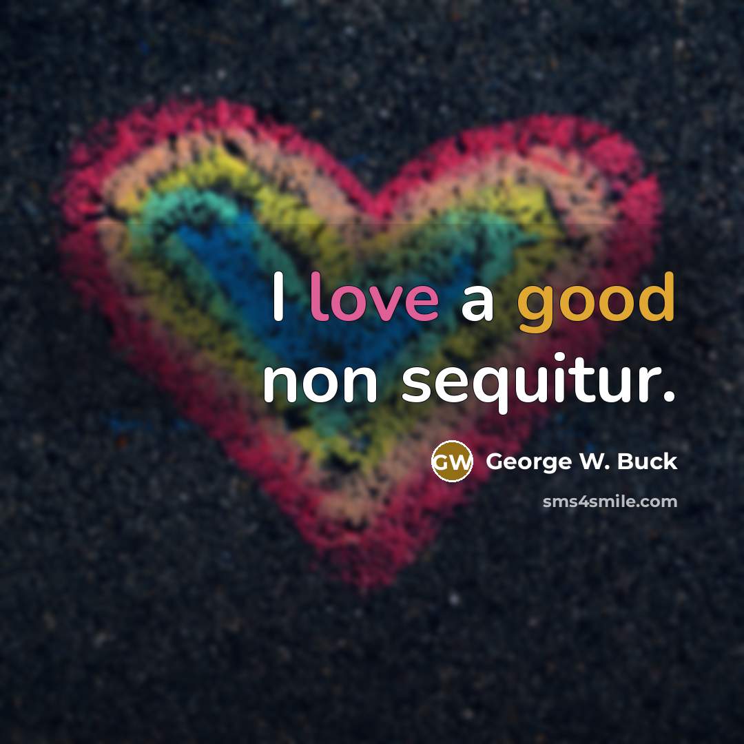 “I love a good non sequitur.…” quote by George W. Buck