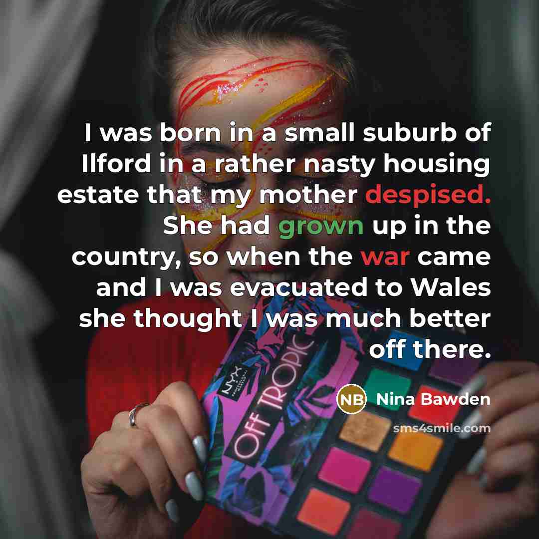 “I was born in a small suburb of Ilford in…” quote by Nina Bawden