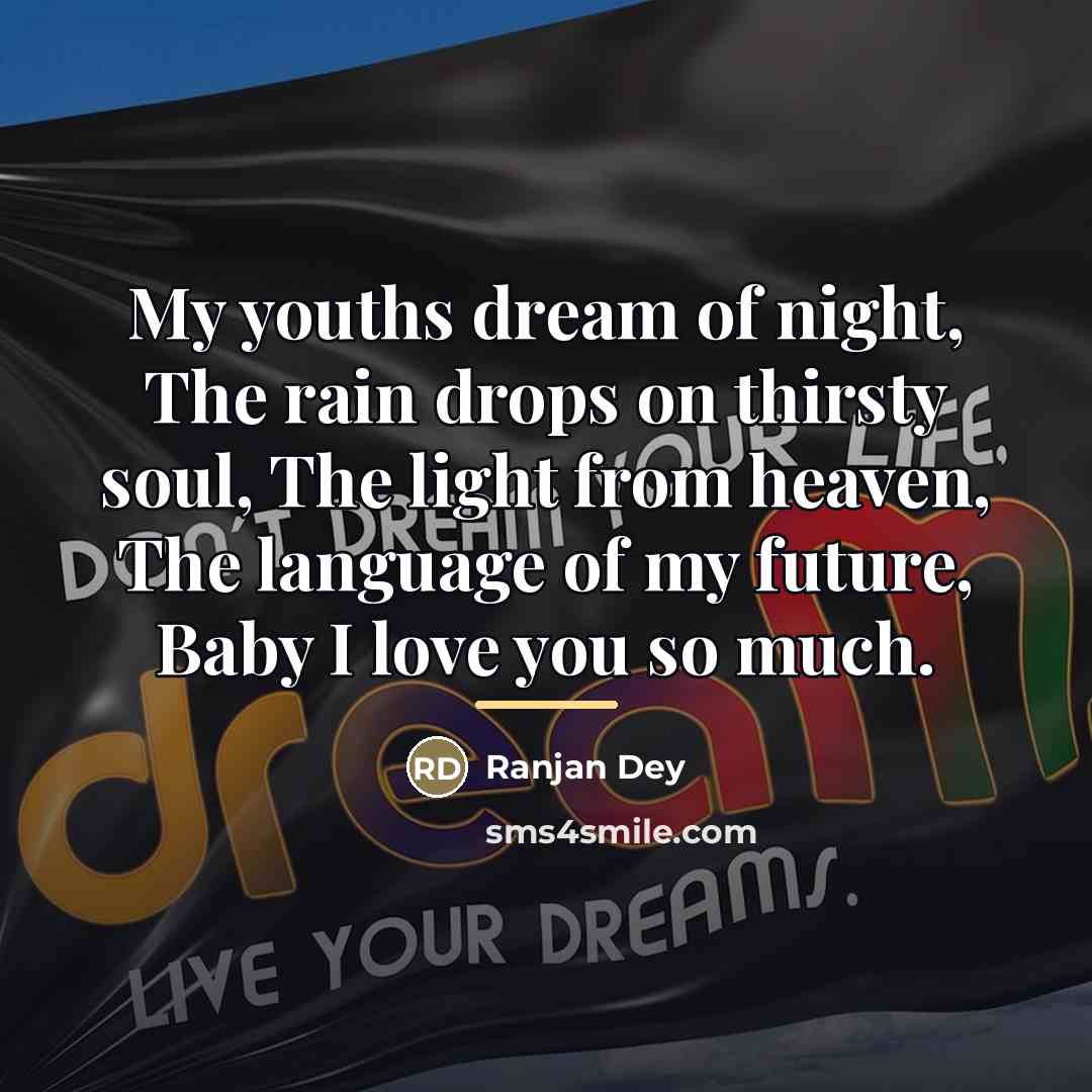 “My youths dream of night, The rain drops on thirsty…” quote by Ranjan Dey