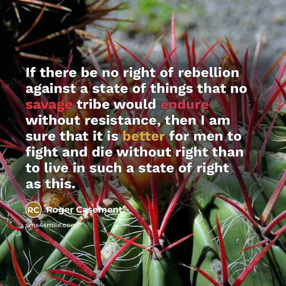 “If there be no right of rebellion against a state…” quote by Roger Casement