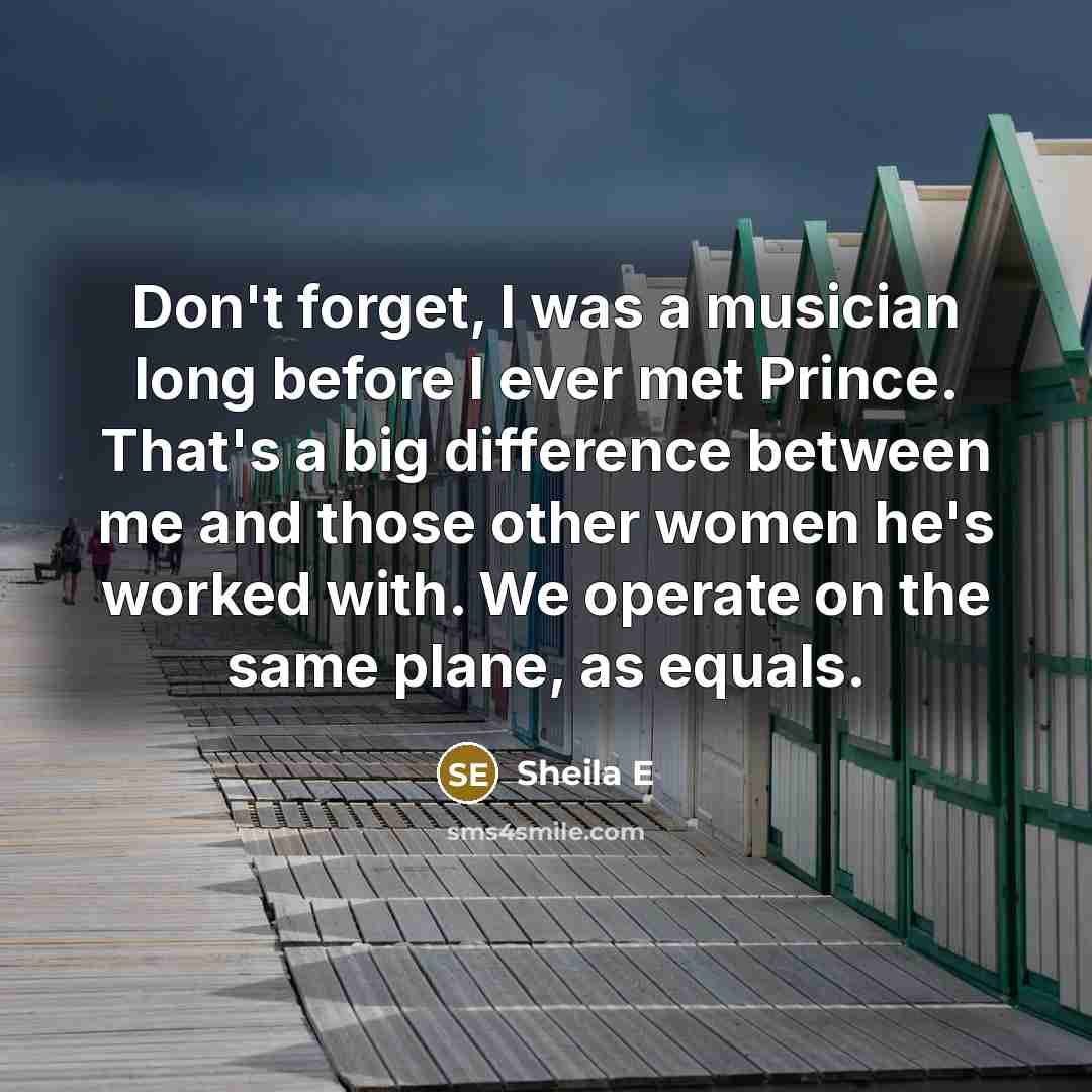 “Don't forget, I was a musician long before I ever…” quote by Sheila E