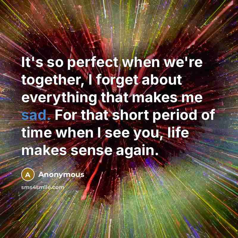 “It's so perfect when we're together, I forget about everything…” quote by Anonymous