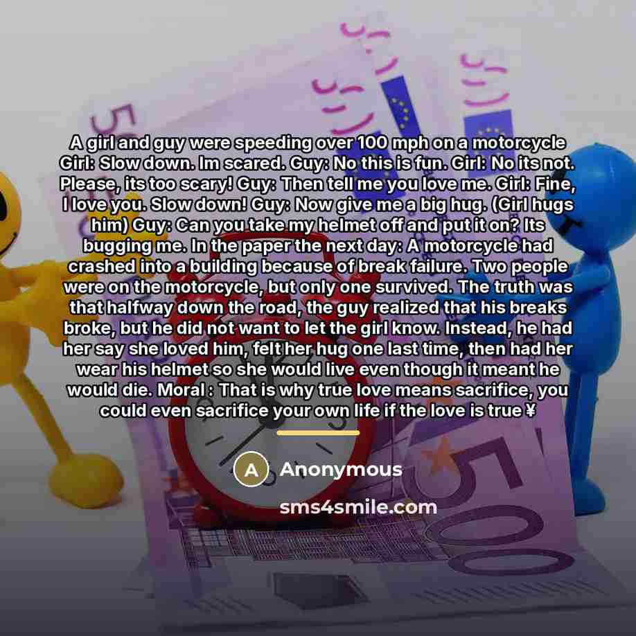 “A girl and guy were speeding over 100 mph on…” quote by Anonymous