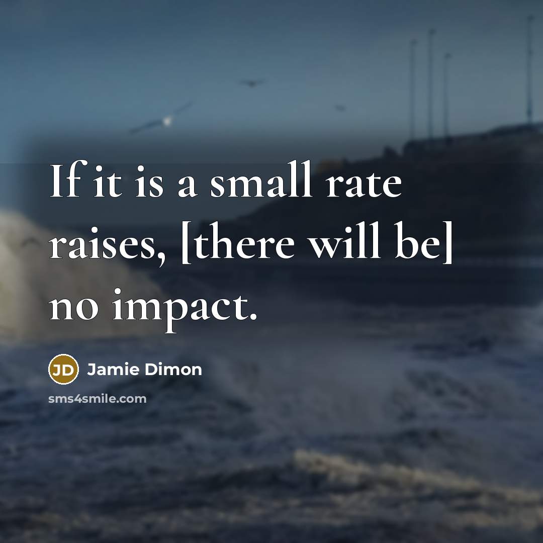 “If it is a small rate raises, [there will be]…” quote by Jamie Dimon