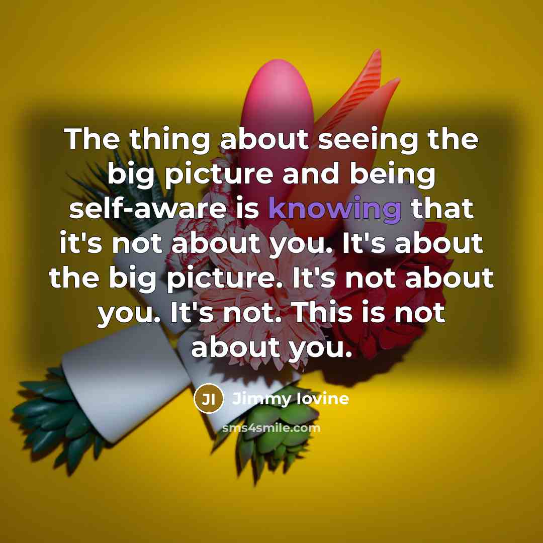 “The thing about seeing the big picture and being self-aware…” quote by Jimmy Iovine
