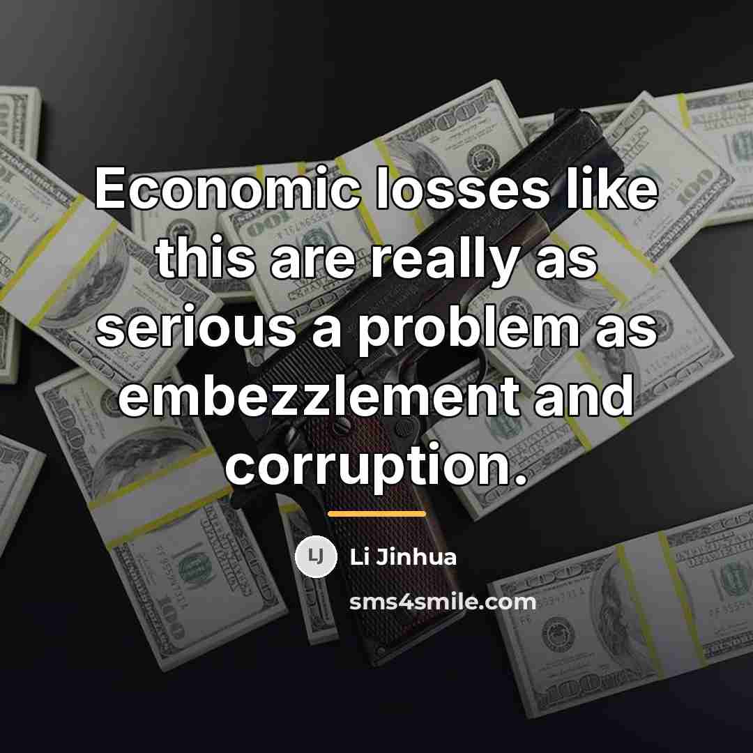 “Economic losses like this are really as serious a problem…” quote by Li Jinhua