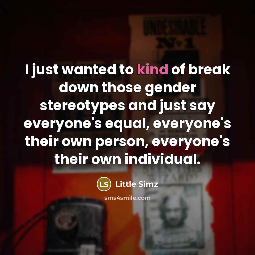“I just wanted to kind of break down those gender…” quote by Little Simz
