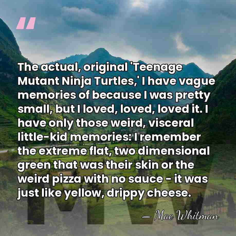 The actual, original 'Teenage Mutant Ninja Turtles,' I have vague memories of&hellip; - Mae Whitman