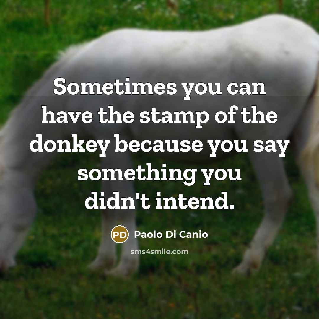 “Sometimes you can have the stamp of the donkey because…” quote by Paolo di Canio