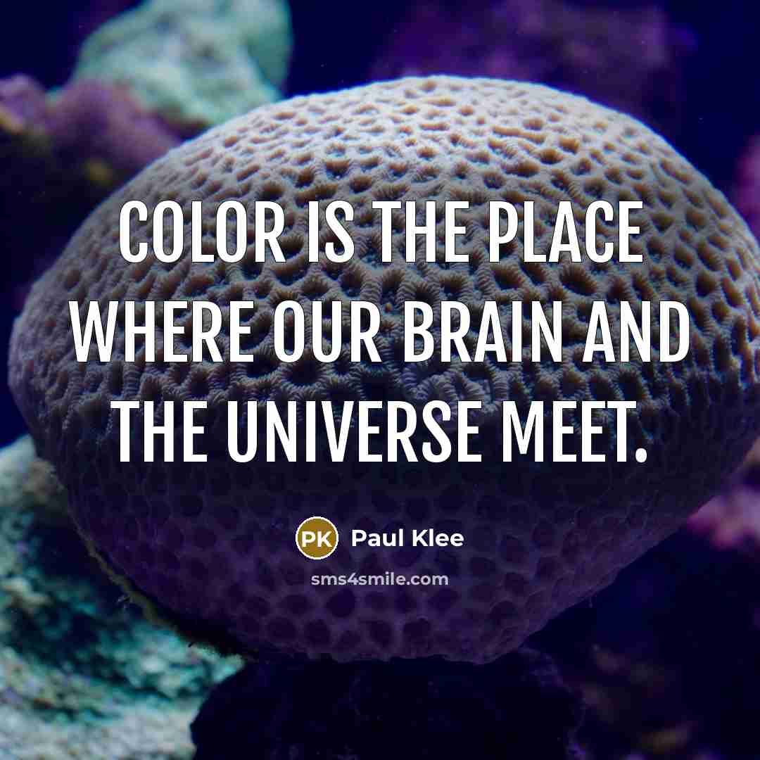 “Color is the place where our brain and the universe…” quote by Paul Klee