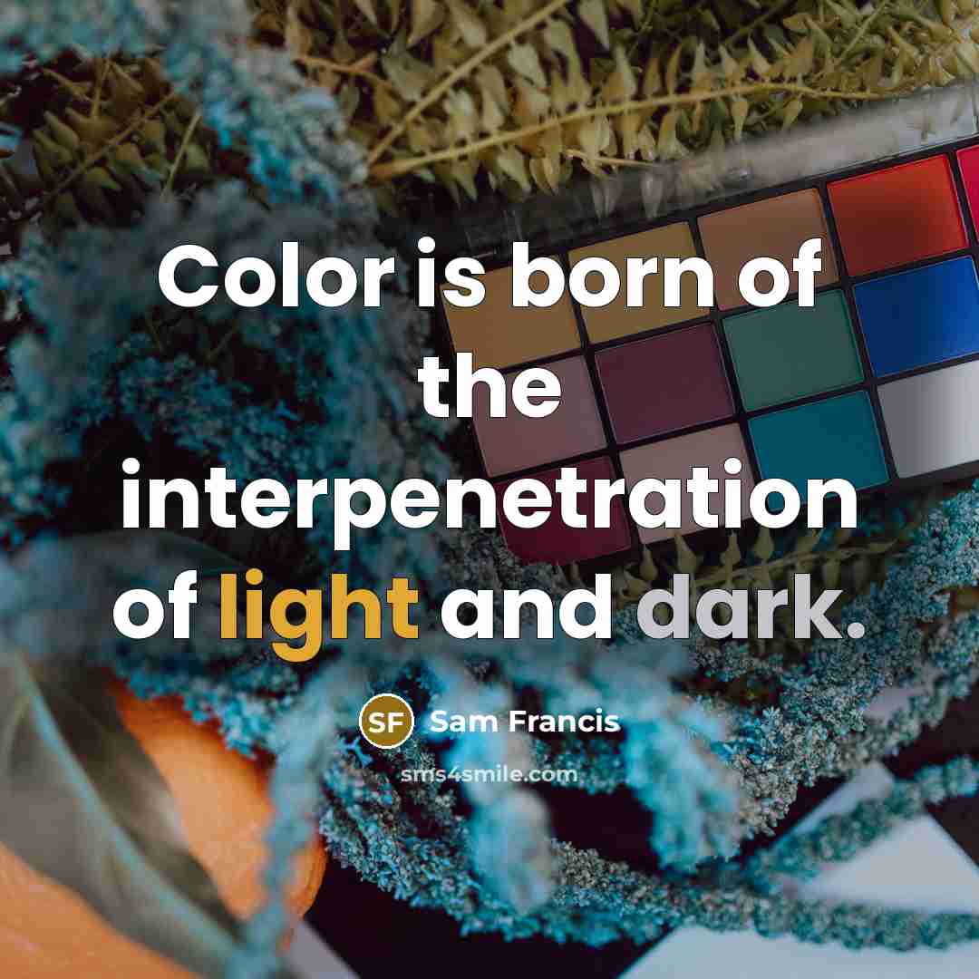 “Color is born of the interpenetration of light and dark.…” quote by Sam Francis