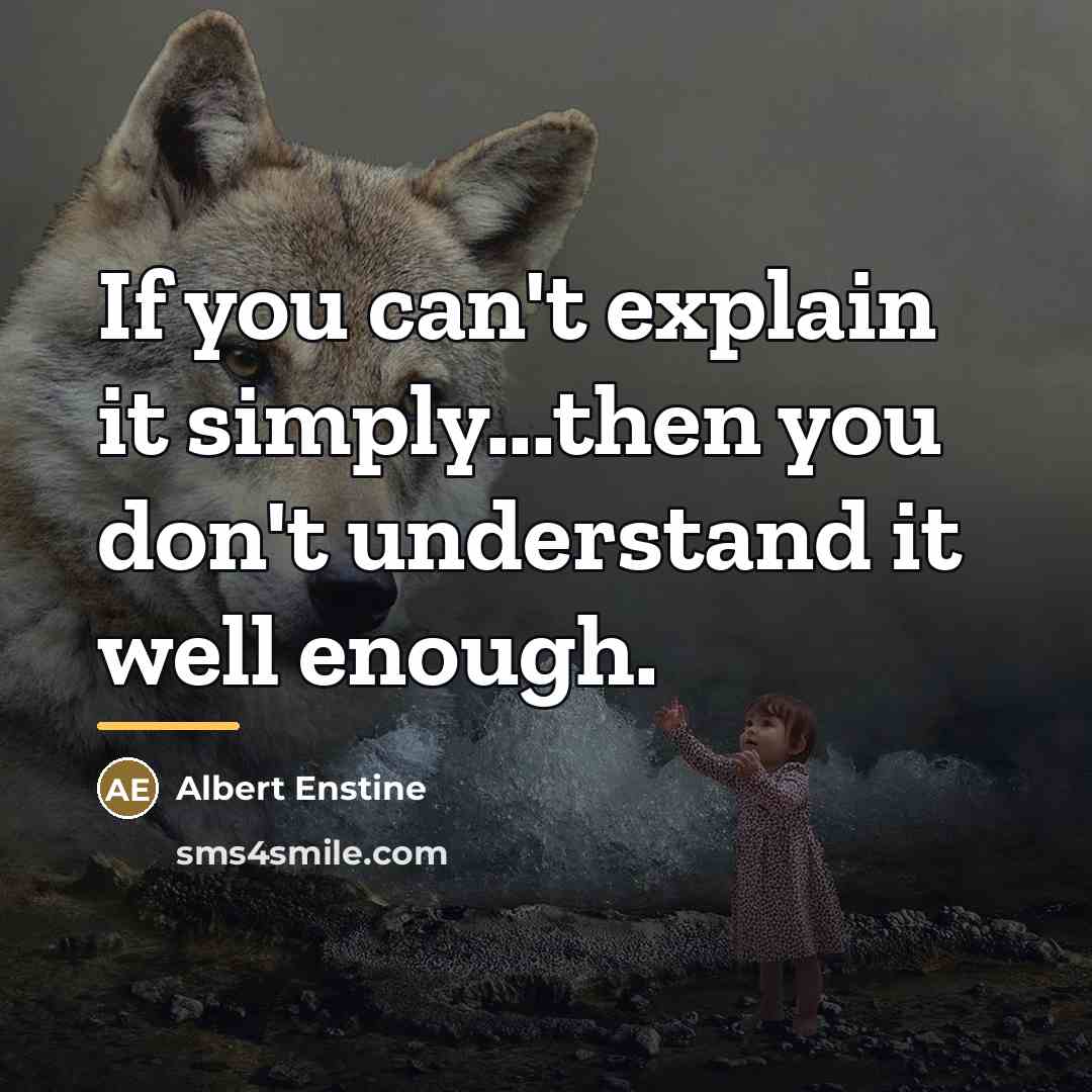 “If you can't explain it simply...then you don't understand it…” quote by Albert Enstine