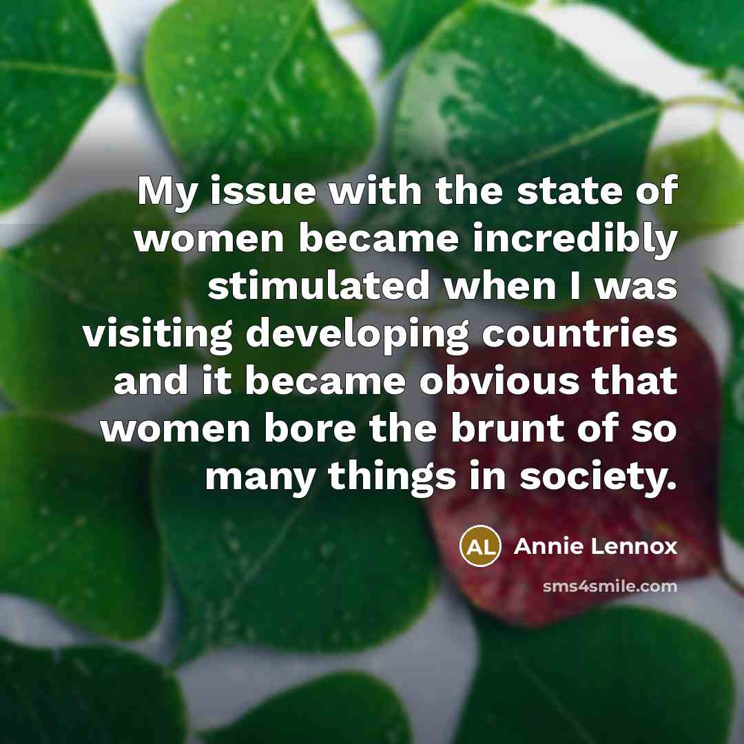 “My issue with the state of women became incredibly stimulated…” quote by Annie Lennox