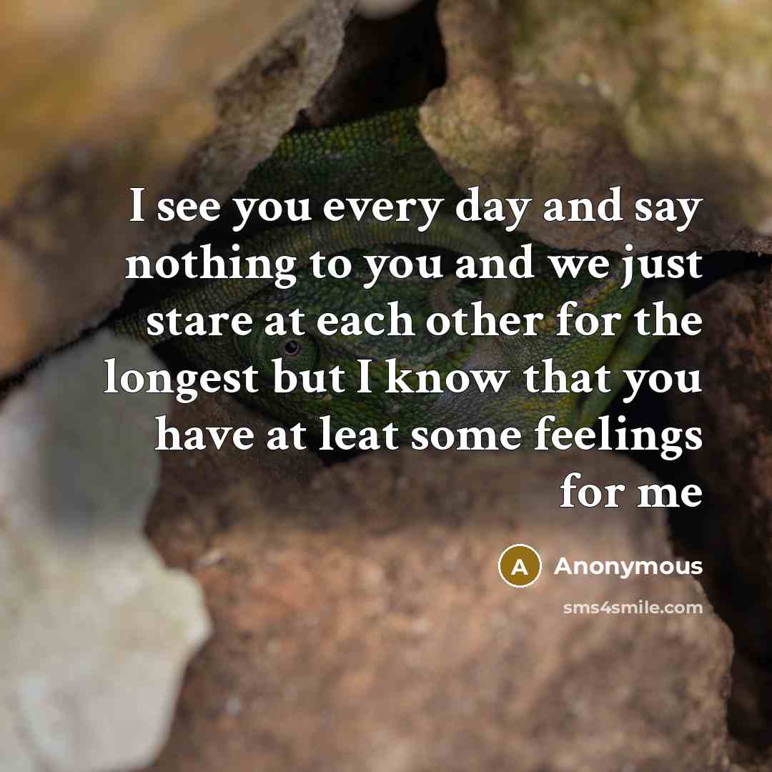 “I see you every day and say nothing to you…” quote by Anonymous