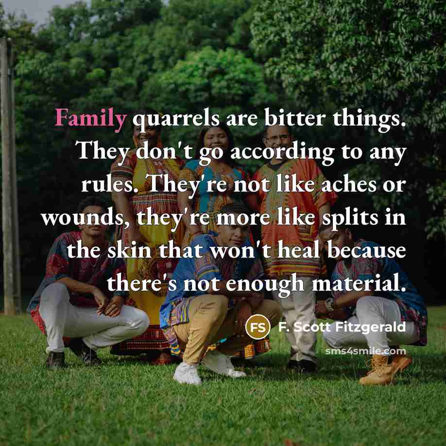 “Family quarrels are bitter things. They don't go according to…” quote by F. Scott Fitzgerald