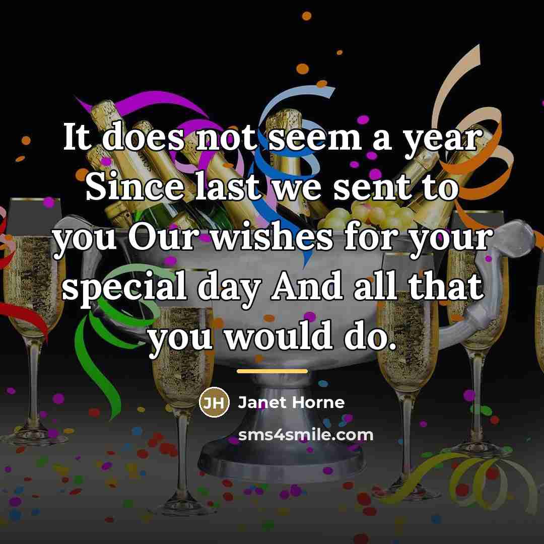 “It does not seem a year Since last we sent…” quote by Janet Horne