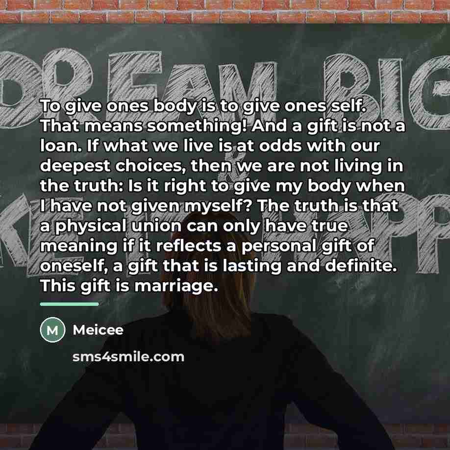 “To give ones body is to give ones self. That…” quote by Meicee