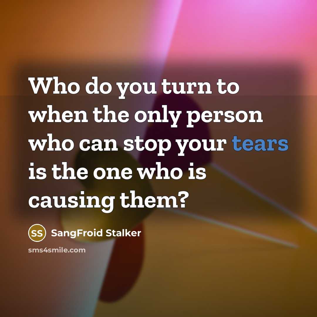 “Who do you turn to when the only person who…” quote by SangFroid Stalker