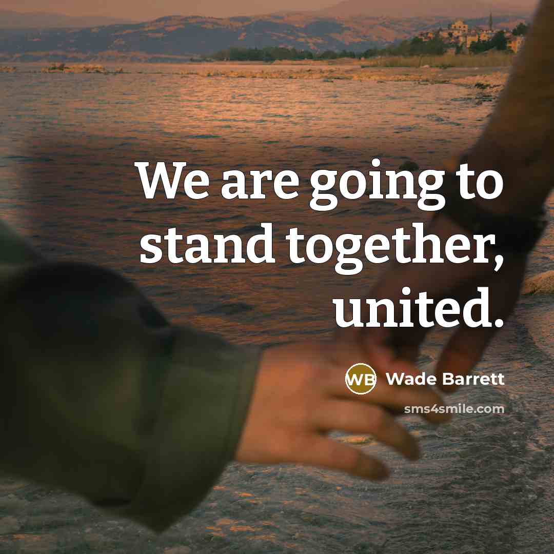 “We are going to stand together, united.…” quote by Wade Barrett