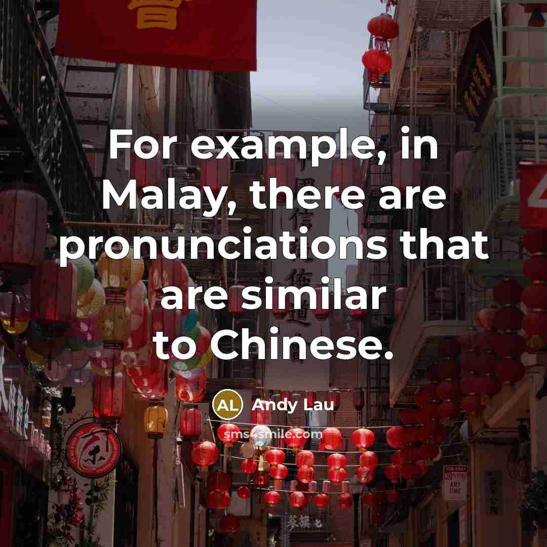 “For example, in Malay, there are pronunciations that are similar…” quote by Andy Lau