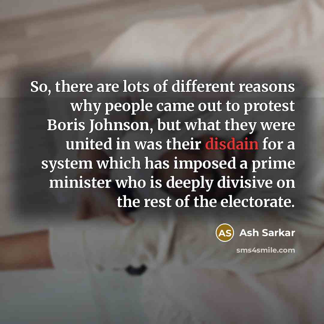 “So, there are lots of different reasons why people came…” quote by Ash Sarkar