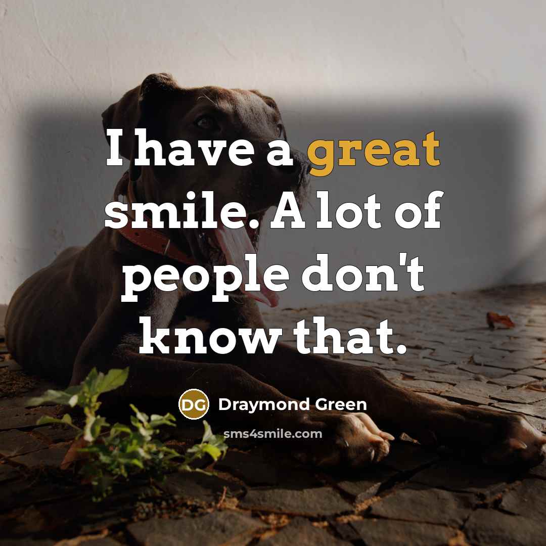 “I have a great smile. A lot of people don't…” quote by Draymond Green