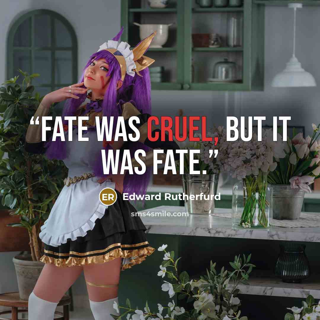 “Fate was cruel, but it was fate.” quote by Edward Rutherfurd