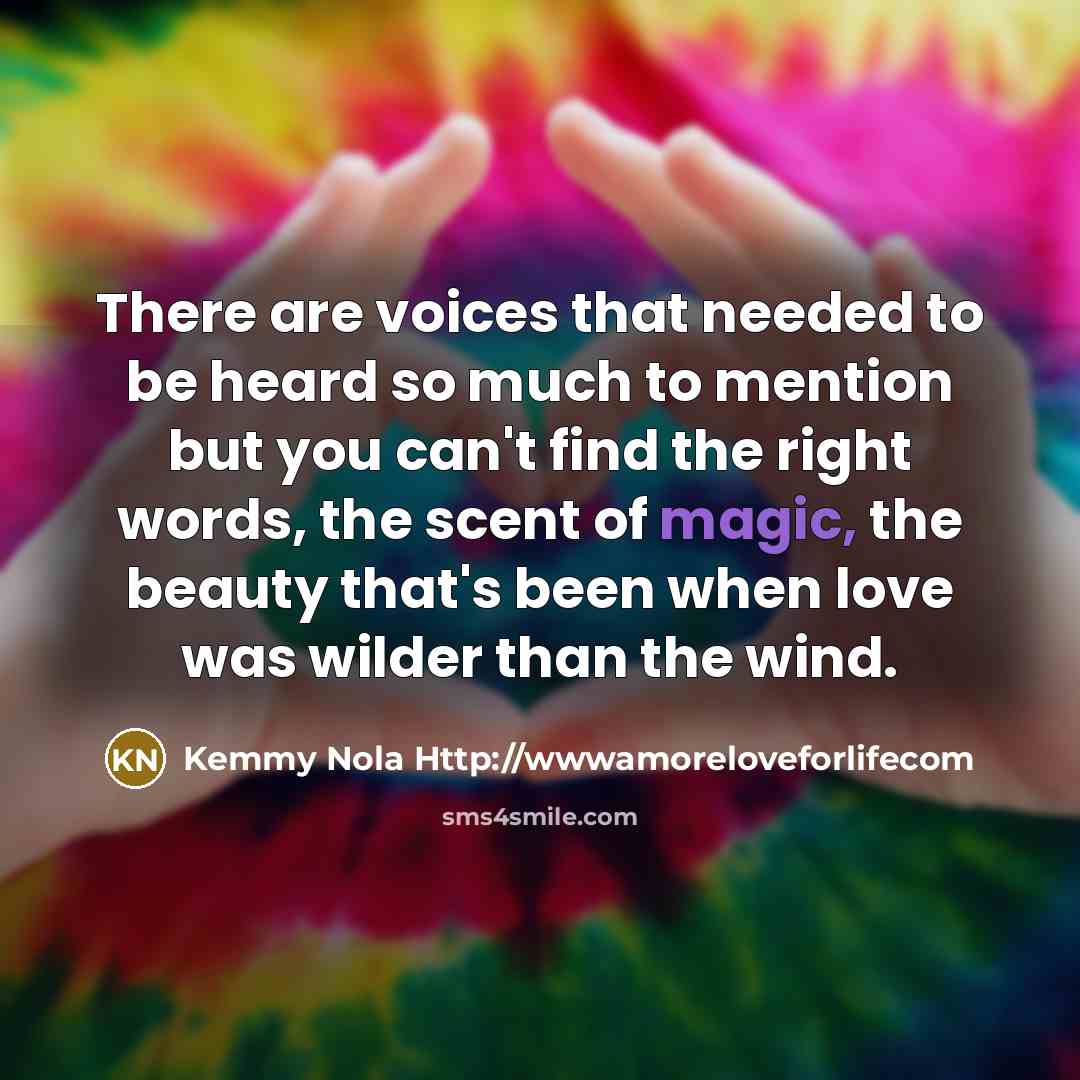 “There are voices that needed to be heard so much…” quote by Kemmy Nola Http://wwwamoreloveforlifecom