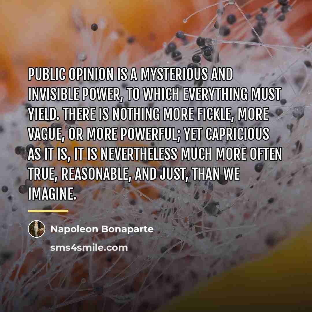 “Public opinion is a mysterious and invisible power, to which…” quote by Napoleon Bonaparte